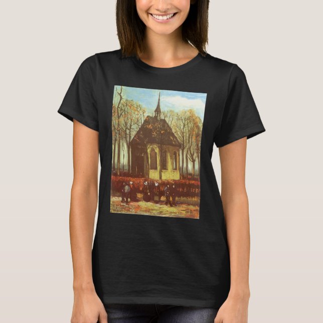 Vincent van Gogh - Chapel vid Nuenen, Churchgoers T Shirt (Framsida)