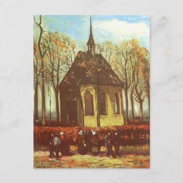 Vincent van Gogh - Chapel vid Nuenen, Churchgoers Vykort (Framsida)