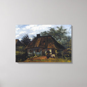 Vincent van Gogh Cottage och Woman med Goat Canvastryck