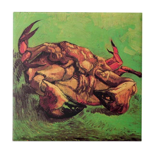 Vincent Van Gogh - Crab på sin bakre fina konst Kakelplatta (Framsidan)