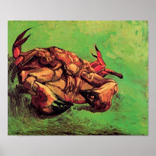 Vincent Van Gogh - Crab på sin bakre fina konst Poster (Framsidan)