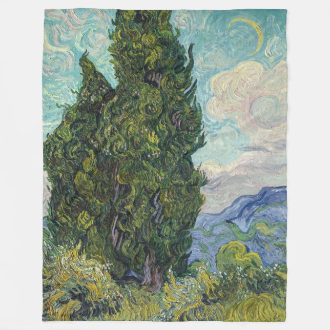 Vincent van Gogh - Cypresses Fleecefilt (Framsidan)