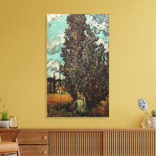 Vincent van Gogh, Cypresses och Two Women Canvastryck