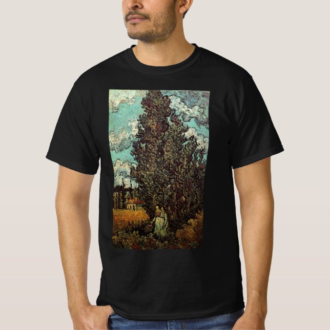 Vincent van Gogh, Cypresses och Two Women T Shirt (Framsida)