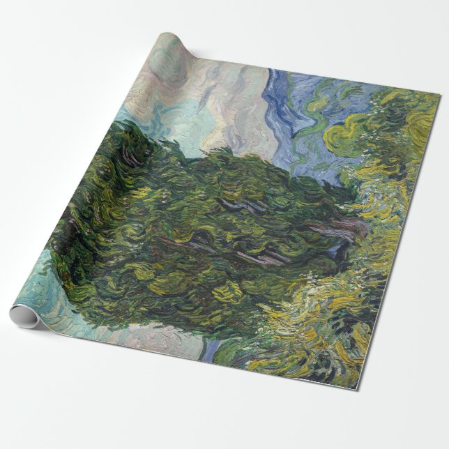Vincent van Gogh - Cypresses Presentpapper (Utrullad)