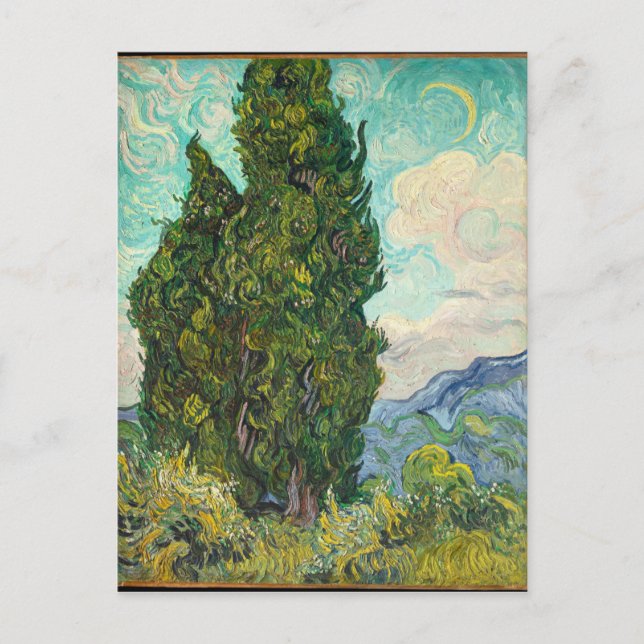 Vincent Van Gogh Cypresses Vykort (Framsida)