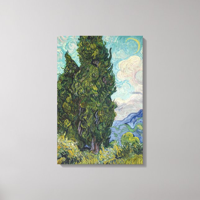 Vincent van Gogh - Cypressträd Canvastryck (Framsida)