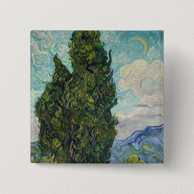 Vincent van Gogh - Cypressträd Knapp (Framsida)