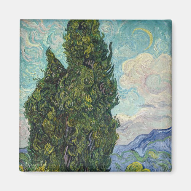 Vincent van Gogh - Cypressträd Magnet (Framsidan)