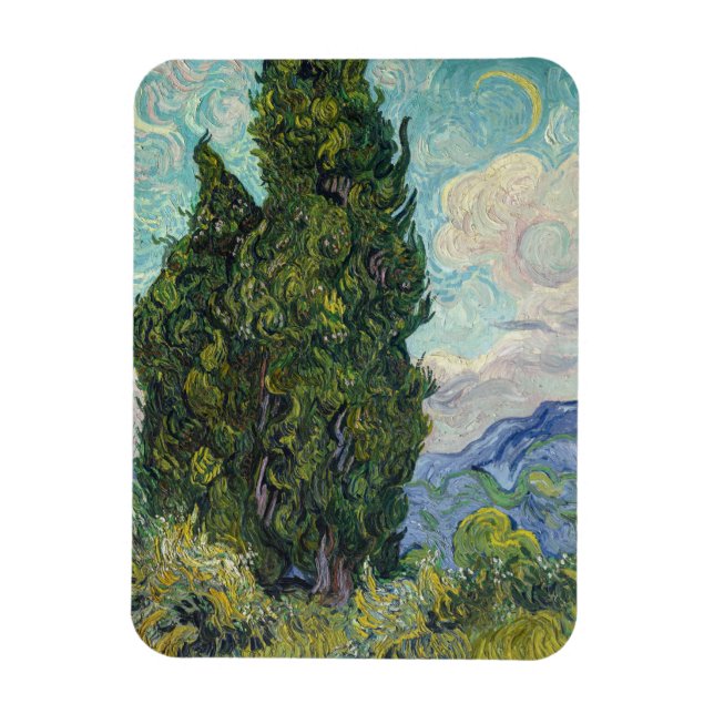 Vincent van Gogh - Cypressträd Magnet (Vertikal)