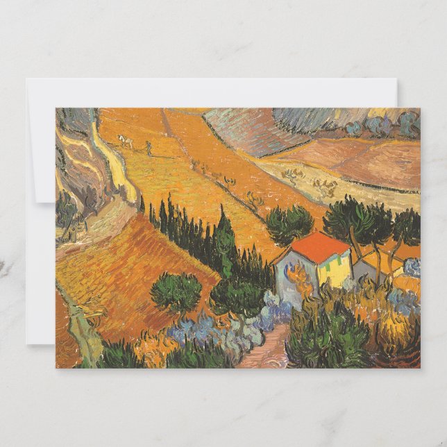 Vincent van Gogh - Dalgång med plogman Inbjudningar (Framsida)