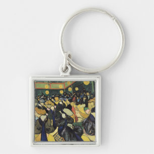 Vincent Van Gogh dansstället på Arles, 1888 Fyrkantig Silverfärgad Nyckelring