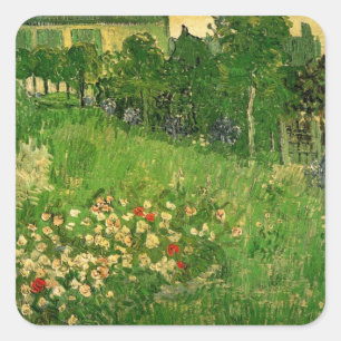 Vincent van Gogh - Daubignys trädgård Fyrkantigt Klistermärke