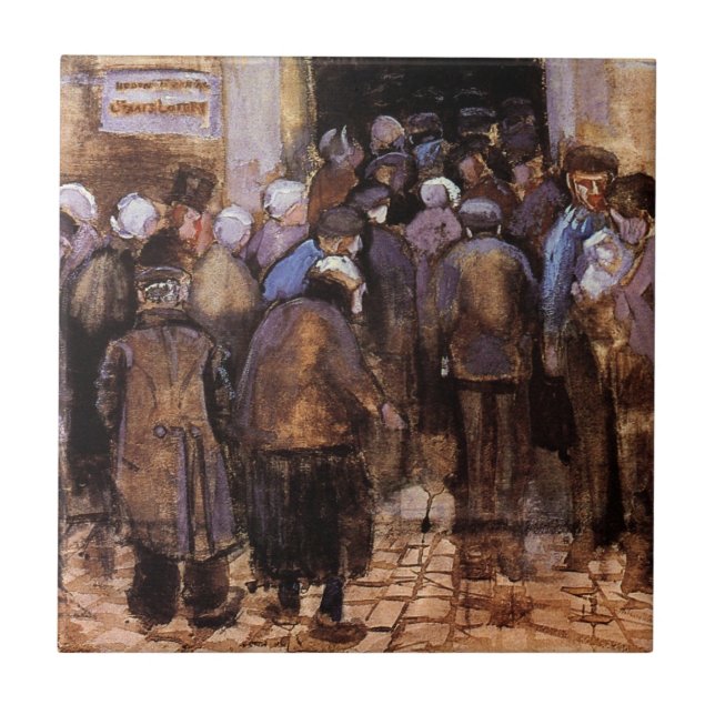 Vincent Van Gogh - De fattiga och pengar - Finkons Kakelplatta (Framsidan)