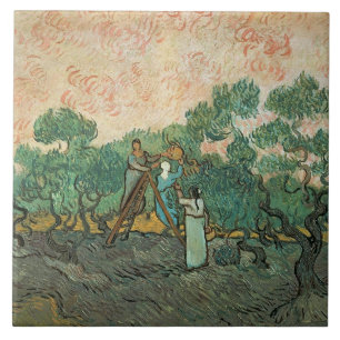 Vincent Van Gogh de olivgröna pickersna som Är Kakelplatta