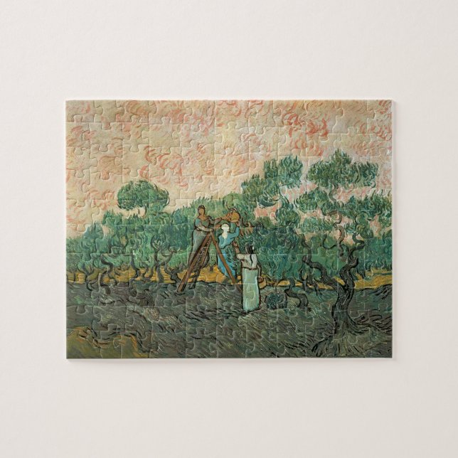 Vincent Van Gogh | de olivgröna pickersna som Är Pussel (Horisontell)