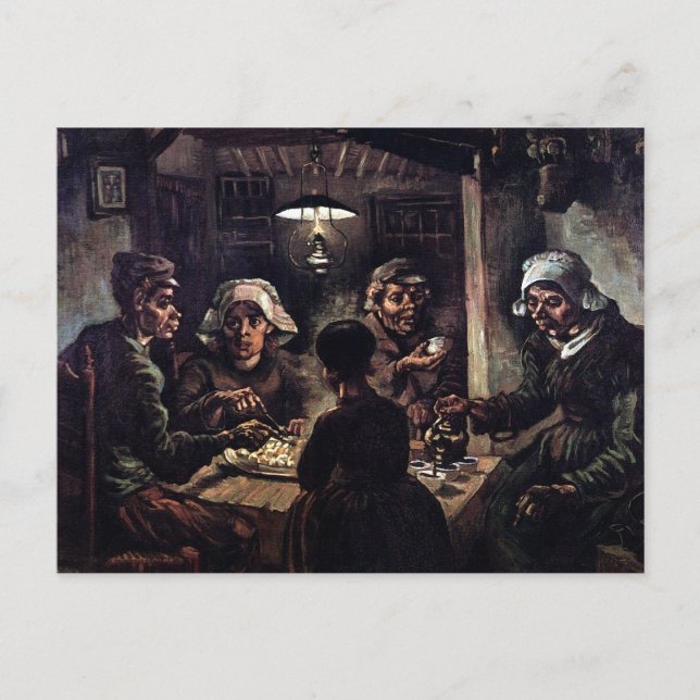 Vincent Van Gogh - De potatisätarna Finkonst Vykort (Framsida)