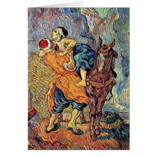 Vincent Van Gogh - Den barmhärtige samariten - Fin Hälsningskort (Framsidan)