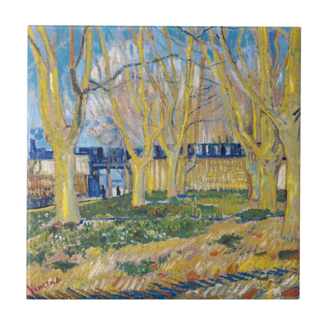 Vincent van Gogh - Den blåa tåget Kakelplatta (Framsidan)
