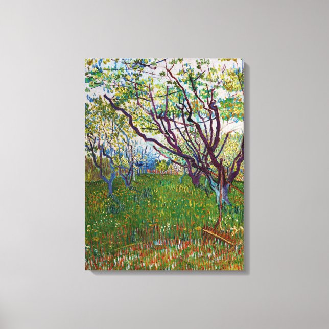 Vincent van Gogh - Den blommande fruktträdgården Canvastryck (Framsida)