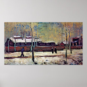Vincent Van Gogh - Den gamla järnvägsstationen i E Poster