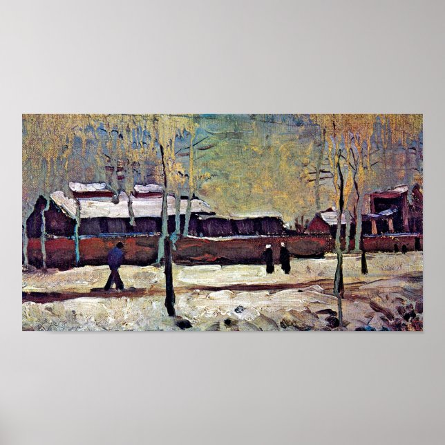Vincent Van Gogh - Den gamla järnvägsstationen i E Poster (Framsidan)