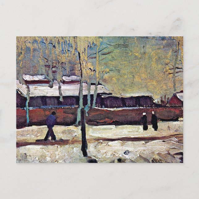 Vincent Van Gogh - Den gamla järnvägsstationen i E Vykort (Framsida)
