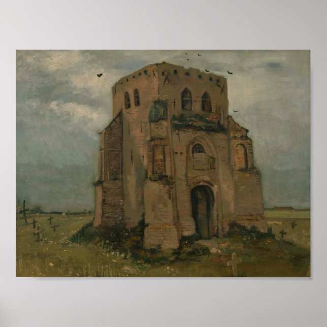 Vincent van Gogh - Den gamla kyrkan Torn i Nuenen Poster (Framsidan)