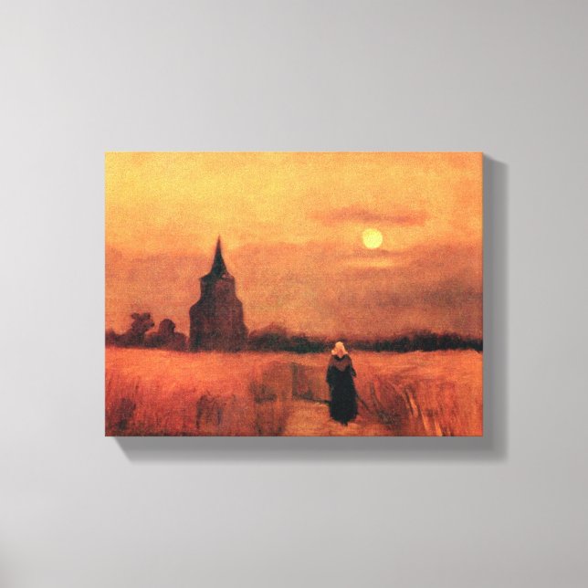Vincent Van Gogh - den gamla Torn i Fält Canvastryck (Framsida)