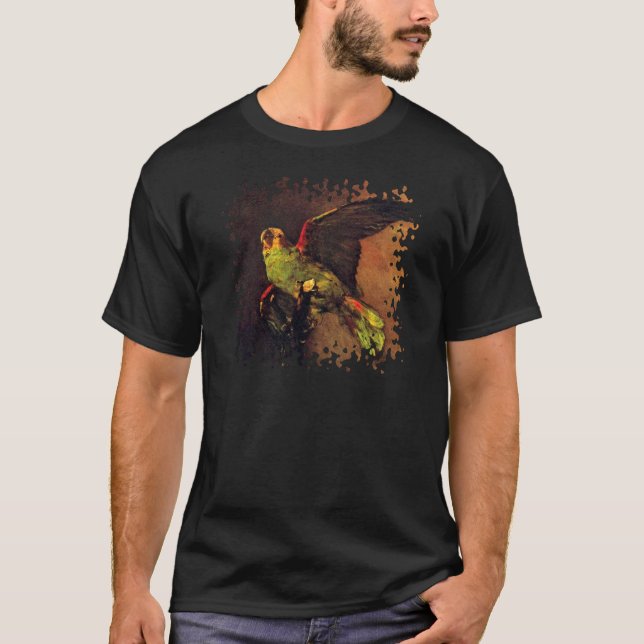 Vincent Van Gogh - Den Gröna Papegojan Fågelälskar Tee (Framsida)
