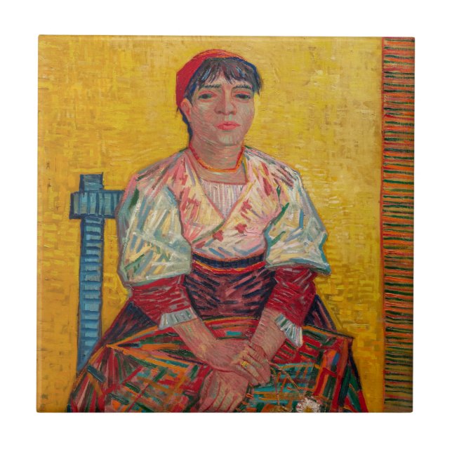 Vincent Van Gogh - den italienska kvinnan Kakelplatta (Framsidan)