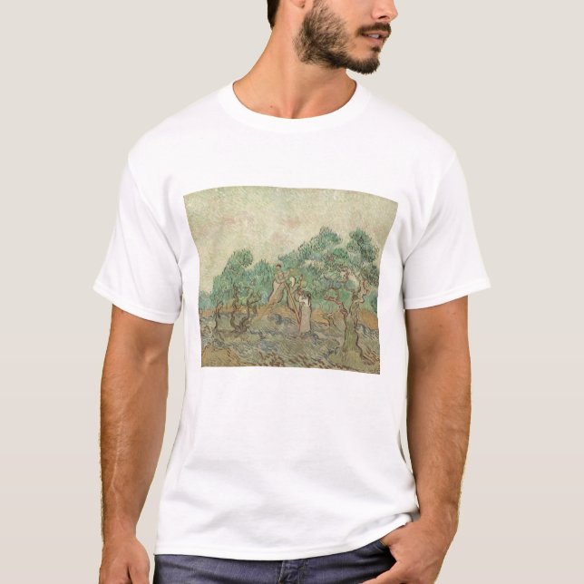 Vincent Van Gogh | den olivgröna fruktträdgården T-shirt (Framsida)