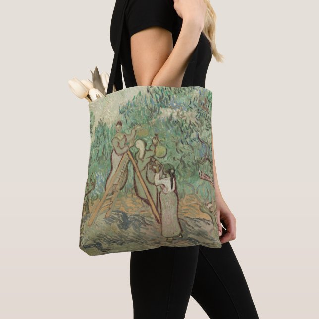 Vincent Van Gogh | den olivgröna fruktträdgården Tygkasse (Närbild)