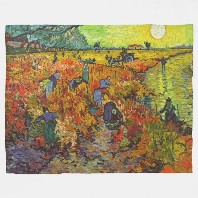 Vincent van Gogh - Den röda vingården Fleecefilt (Framsidan (Horisontell))
