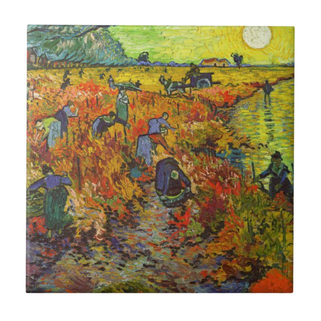 Vincent van Gogh - Den röda vingården Kakelplatta (Framsidan)