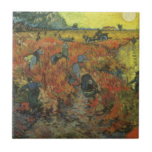 Vincent van Gogh - Den röda vingården Kakelplatta