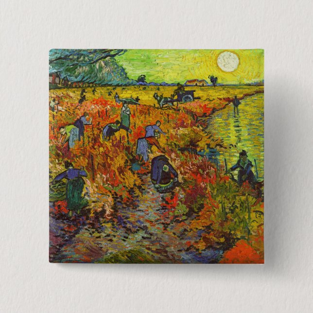 Vincent van Gogh - Den röda vingården Knapp (Framsida)