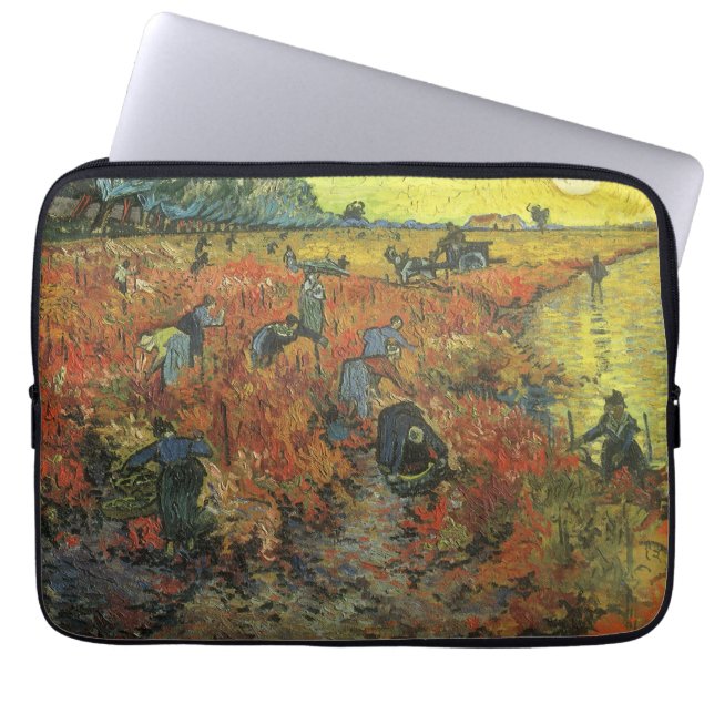 Vincent van Gogh - Den röda vingården Laptop Sleeve (Framsidan)
