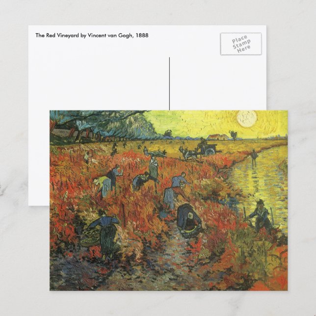 Vincent van Gogh - Den röda vingården Vykort (Fram/baksida)