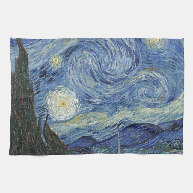 Vincent Van Gogh | den Starry natten, Juni 1889 Kökshandduk (Horisontell)