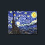 Vincent Van Gogh - Den stjärnbeströdda natten Extr Canvastryck<br><div class="desc">Vincent Van Goghs Stjärnenatt.  Olja på duk från 1889,  Stjärnenatt målades medan Van Gogh var på asylen i Saint-Remy,  Frankrike,  och anses vara ett av hans största mästerverk.  Även om det är en nattscen målades den under dagen och representerar vyn från fönstret i Van Goghs sanatorie-rum.</div>
