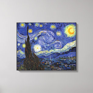 Vincent Van Gogh - Den stjärnbeströdda natten Extr Canvastryck