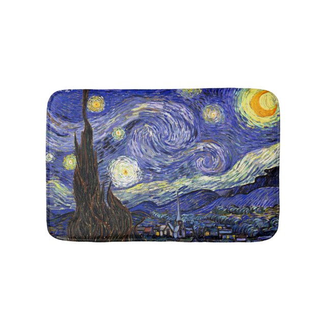 Vincent Van Gogh - Den stjärnklara natten Finkonst Badrumsmatta (Framsidan)