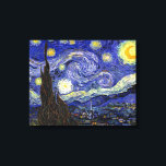 Vincent Van Gogh - Den stjärnklara natten Finkonst Canvastryck<br><div class="desc">Vincent Van Goghs Stjärnenatt. Olja på duk från 1889,  Stjärnenatt målades medan Van Gogh var på asylen i Saint-Remy,  Frankrike,  och anses vara ett av hans största mästerverk. Även om det är en nattscen målades den under dagen och representerar vyn från fönstret i Van Goghs sanatorie-rum.</div>