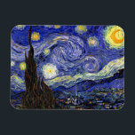 Vincent Van Gogh - Den stjärnklara natten Finkonst Magnet<br><div class="desc">Vincent Van Goghs Stjärnenatt. Olja på duk från 1889,  Stjärnenatt målades medan Van Gogh var på asylen i Saint-Remy,  Frankrike,  och anses vara ett av hans största mästerverk. Även om det är en nattscen,  målades den under dagen och representerar vyn från fönstret i Van Goghs sanatorie-rum.</div>