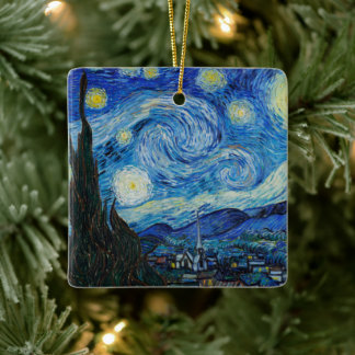 Vincent Van Gogh Den stjärnklara natten Julgransprydnad Keramik