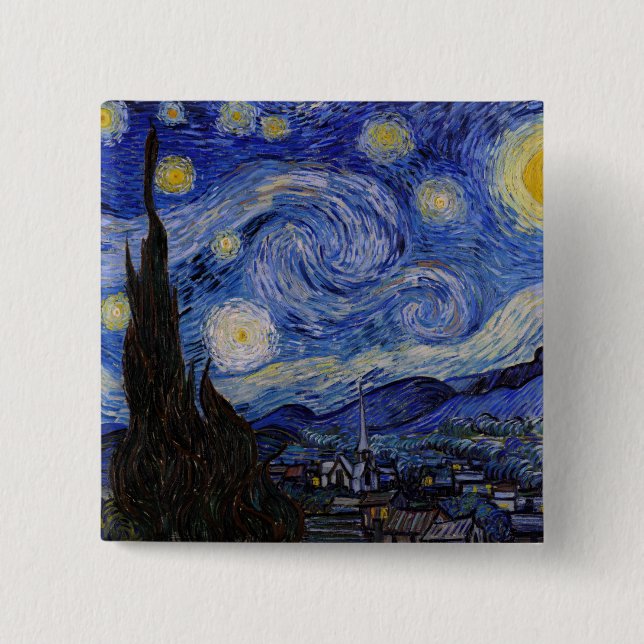 Vincent Van Gogh - Den stjärnklara natten Knapp (Framsida)
