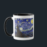 Vincent Van Gogh - Den stjärnklara natten Konstver Mugg<br><div class="desc">Vincent Van Goghs Stjärnenatt. Olja på duk från 1889,  Stjärnenatt målades medan Van Gogh var på asylen i Saint-Remy,  Frankrike,  och anses vara ett av hans största mästerverk. Även om det är en nattscen,  målades den under dagen och representerar vyn från fönstret i Van Goghs sanatorie-sovrum.</div>