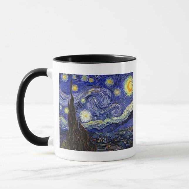 Vincent Van Gogh - Den stjärnklara natten Konstver Mugg (Vänster)