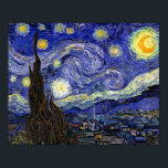 Vincent Van Gogh - Den stjärnklara natten Konstver Poster<br><div class="desc">Vincent Van Goghs Stjärnenatt. Olja på duk från 1889,  Stjärnenatt målades medan Van Gogh var på asylen i Saint-Remy,  Frankrike,  och anses vara ett av hans största mästerverk. Även om det är en nattscen,  målades den under dagen och representerar vyn från fönstret i Van Goghs sanatorie-rum.</div>